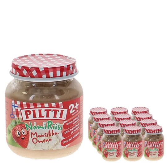 Piltti Puré Jordgubbe & Äpple 12-pack