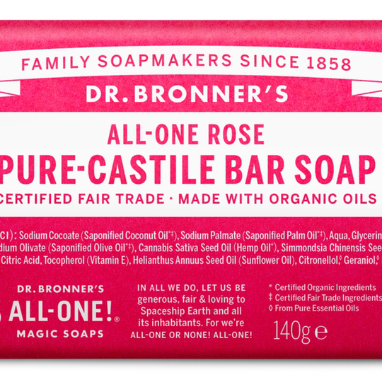 Dr. Bronner’s Magic Soaps Dr. Bronner’s Rose Bar Soap 140 g