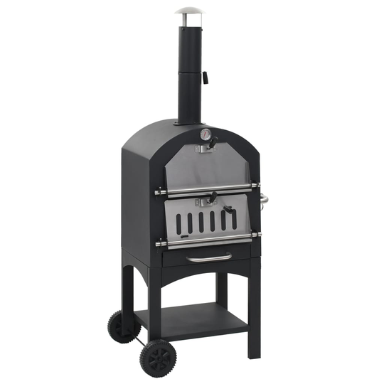 vidaXL Pizzaugn koleldad med tegelplattor & pizzasten