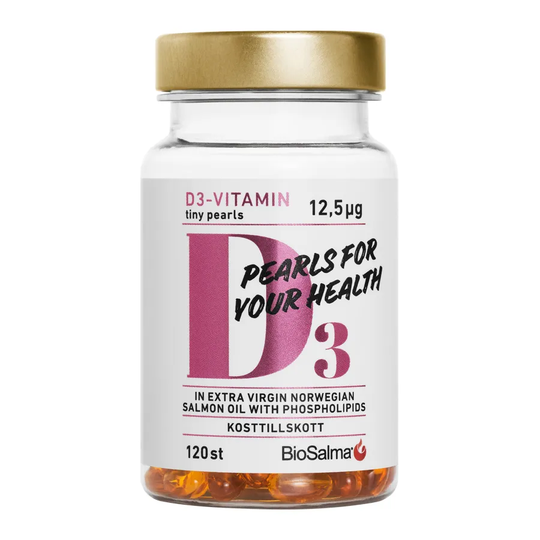 BioSalma D3-vitamin 12,5μg Tiny Pearls, 120 kapslar