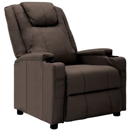 vidaXL Reclinerfåtölj brun konstläder