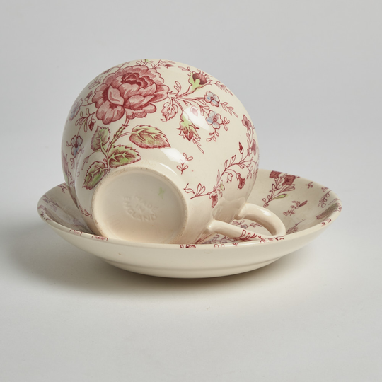 Vintage - SÅLD Frukostkopp och Fat "Rose Chintz"