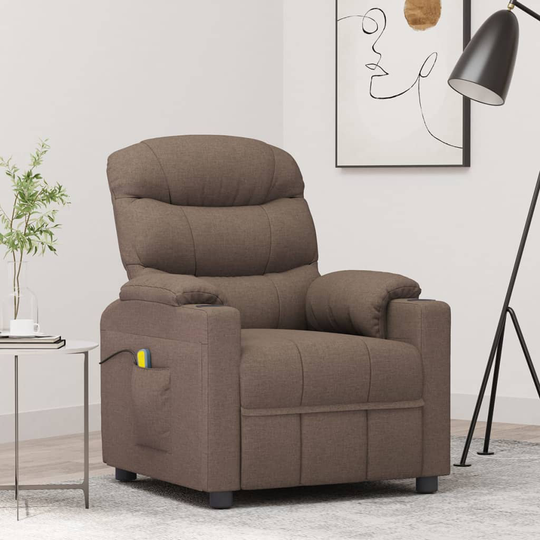 vidaXL Massagefåtölj taupe tyg
