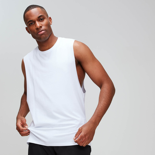 MP Luxe Classic Drop Armhole Tank Top för män - Vit - XXXL