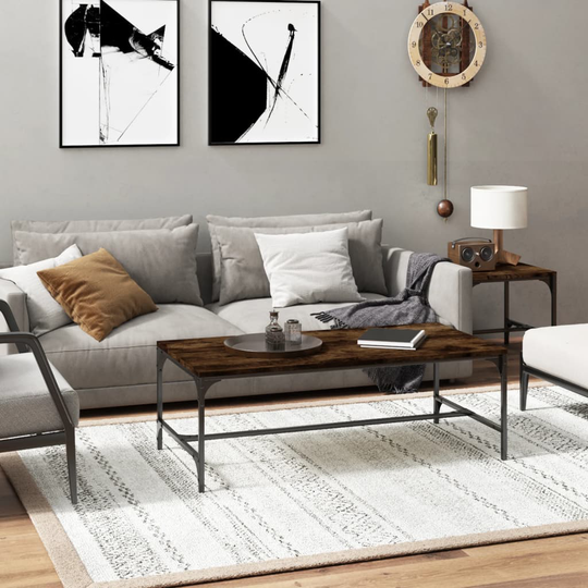 vidaXL Soffbord rökfärgad ek 100x50x35 cm konstruerat trä