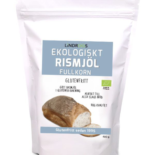 Lindroos Ekologiskt Rismjöl Fullkorn 600 g