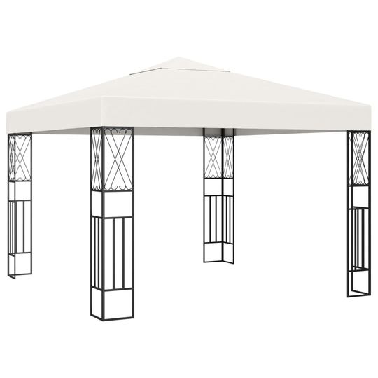 vidaXL Paviljong 3x3 m gräddvit tyg