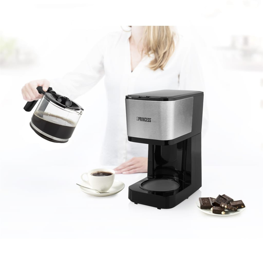 Princess Kaffebryggare med filter Compact 12 750 W 1,25 L svart/silver