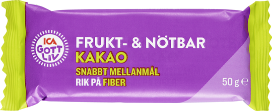 ICA Gott Liv Frukt- & nötbar Kakao 50g