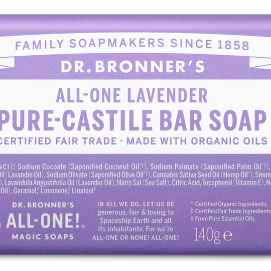 Dr. Bronner’s Magic Soaps Dr. Bronner’s Lavender Bar Soap 140 g