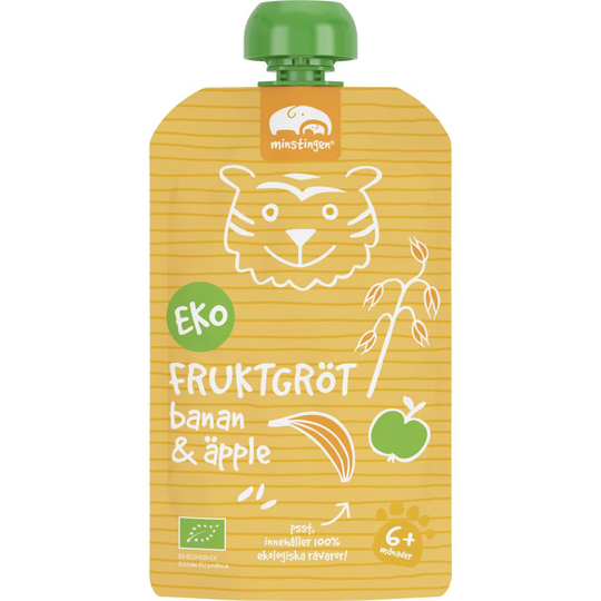 Minstingen Fruktgröt Banan & Äpple 120 g