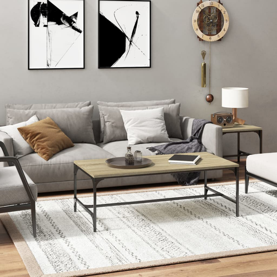 vidaXL Soffbord sonoma-ek 100x50x35 cm konstruerat trä