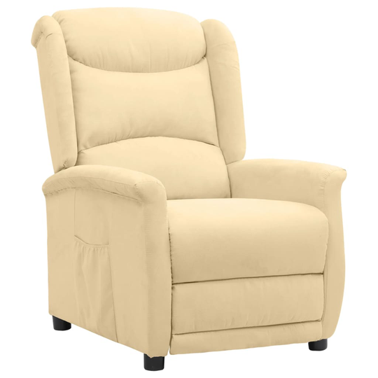 vidaXL Reclinerfåtölj gräddvit mikrofibertyg