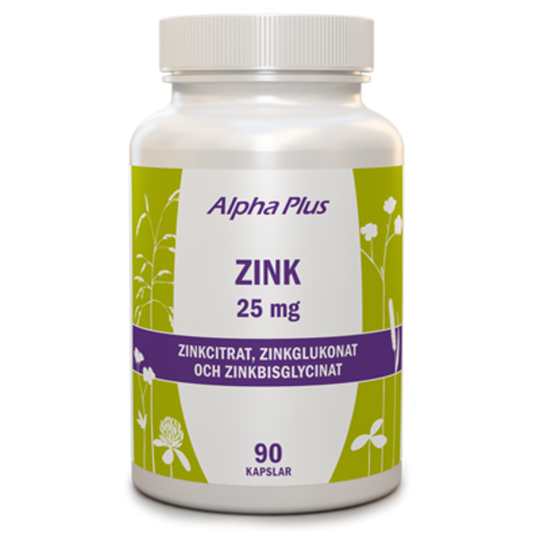 Alpha Plus Zink 25 mg 90 kapslar