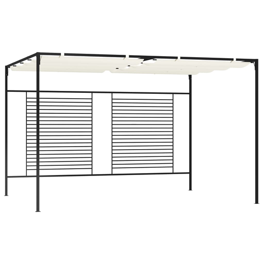 vidaXL Paviljong med infällbart tak 3x4x2,3 m gräddvit 180 g/m²