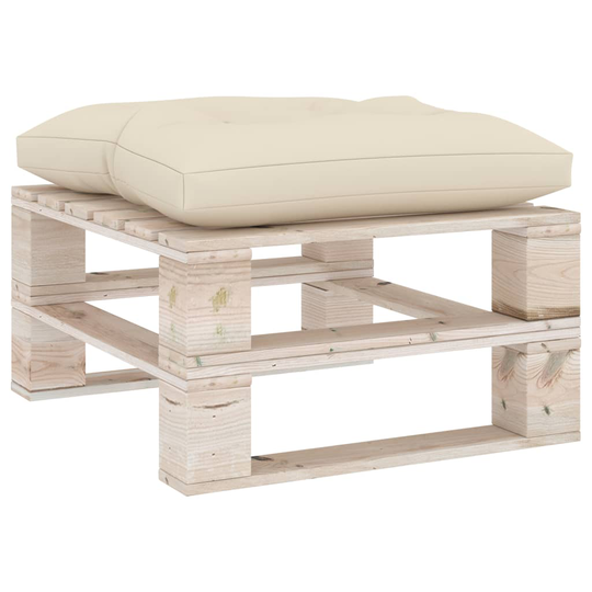 vidaXL Dyna till pallsoffa bomull 60x61x10 cm gräddvit
