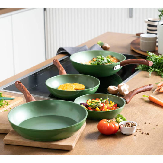 Just Vegan EKO Stekpanna CeraVegan 24 cm aluminium grön