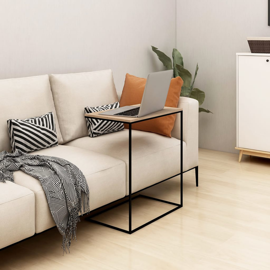 vidaXL Sidobord svart 55x35x66 cm konstruerat trä