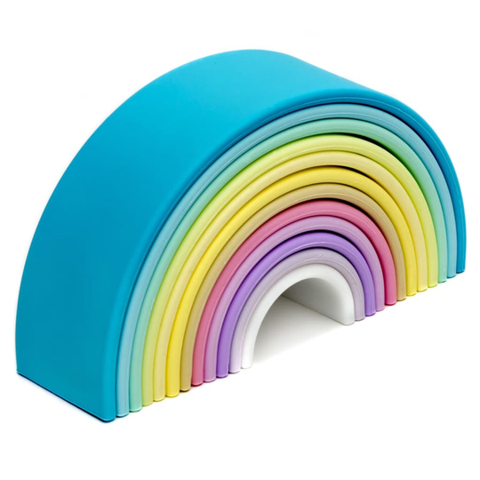 dëna Leksaksfigurer regnbåge Pastel 12 delar silikon