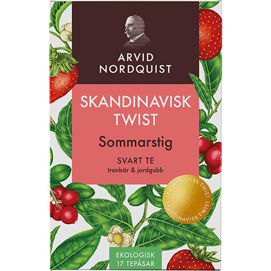 ARVID NORDQUIST Skandinavisk Twist Sommarstig Svart Te Tranbär & Jordgubb 17 påsar