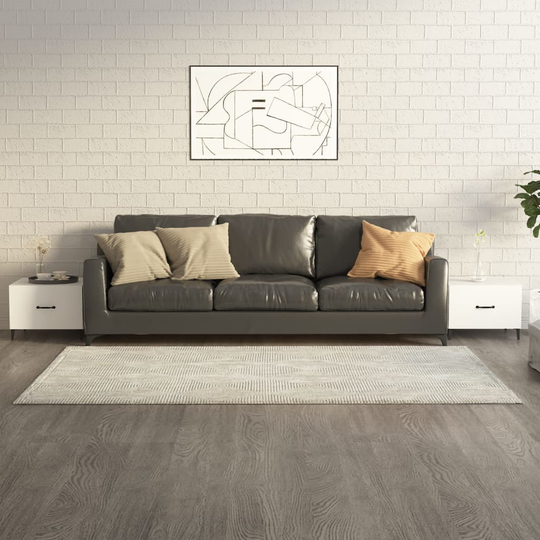 vidaXL Soffbord med metallben 2 st vit 50x50x40 cm