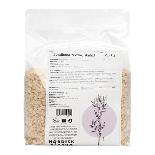 Nordisk Råvara Bondböna Alexia skalad, 2,5 kg ekologisk