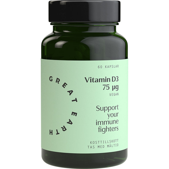 Great Earth Vitamin D3 Vegan 60 kapslar