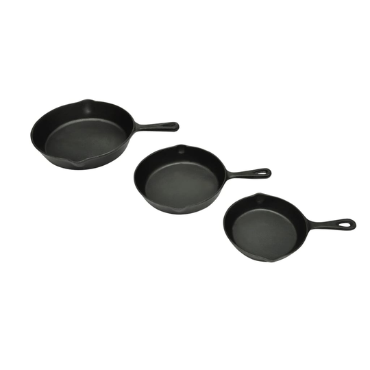 vidaXL Stekpanna 3-pack 17, 21, 27 cm i diameter