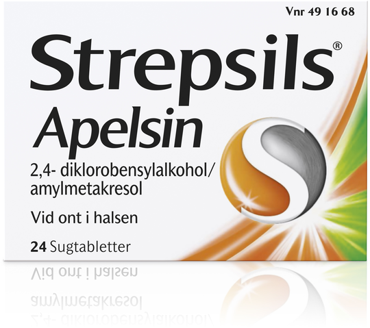 Strepsils Apelsin Sugtablett Blister, 24tabletter
