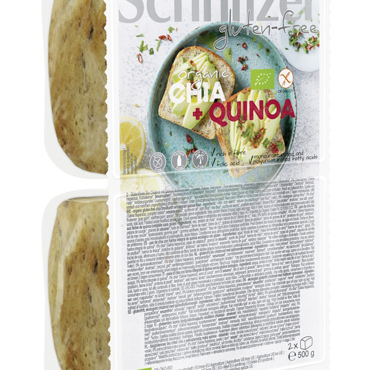 Schnitzer Glutenfritt Ekologisk Chia + Quinoa bröd 2x250 g