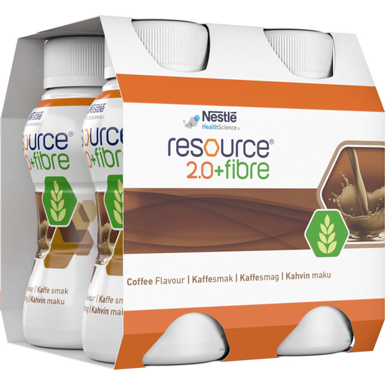 Nestlé Resource 2.0+Fibre Kaffe 4 x 200 ml