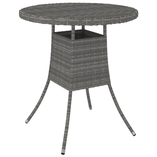 vidaXL Trädgårdsbord grå 70x70x73 cm konstrotting