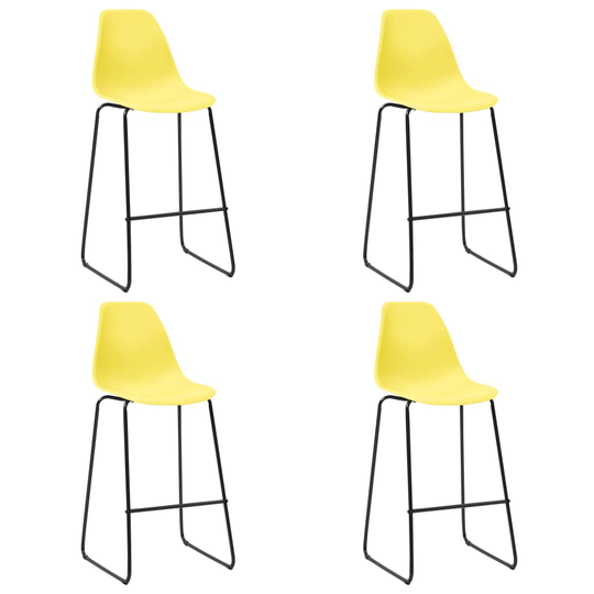 vidaXL Barstolar 4 st gul plast