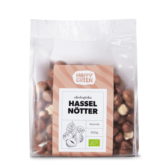 Happy Green Hasselnötter, 500g ekologisk