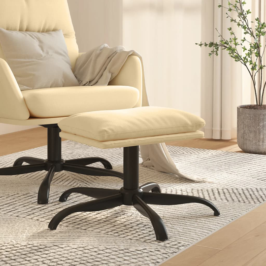 vidaXL Fotpall gräddvit 60x60x39 cm sammet