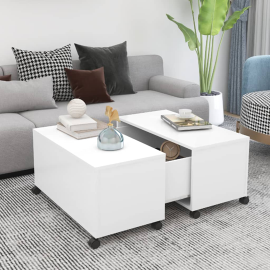 vidaXL Soffbord vit 75x75x38 cm spånskiva