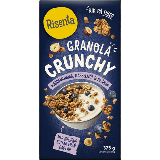 Risenta Granola Kardemumma Hasselnöt Blåbär 375 g