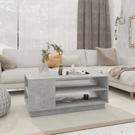 vidaXL Soffbord betonggrå 102x55x43 cm spånskiva