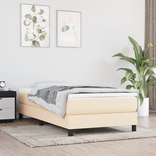 vidaXL Ramsäng gräddvit 80x200 cm tyg