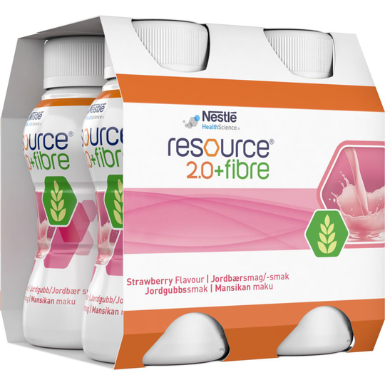 Nestlé Resource 2.0+Fibre Jordgubb 4 x 200 ml