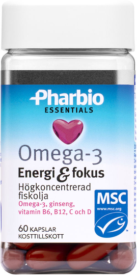 Pharbio Essentials Omega-3 Energi & Fokus 60st