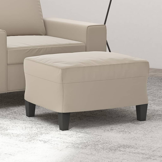 vidaXL Fotpall Gräddvit 60x50x41 cm mikrofibertyg