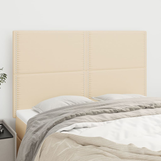vidaXL Sänggavel 4 st gräddvit 72x5x78/88 cm tyg
