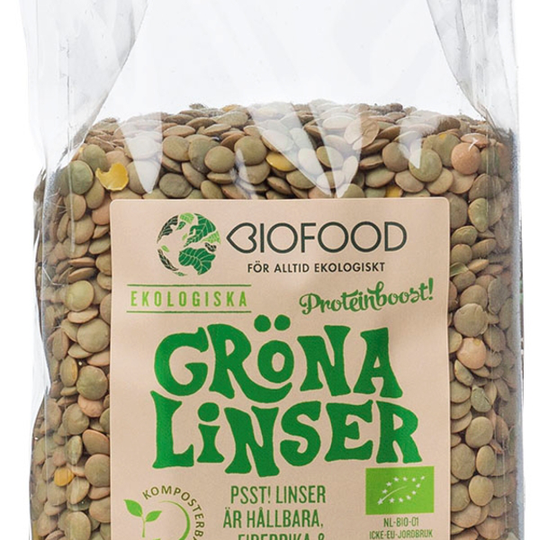 Biofood Gröna linser 500 g
