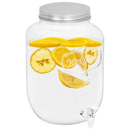 vidaXL Glasbehållare med tappkran 8050 ml glas