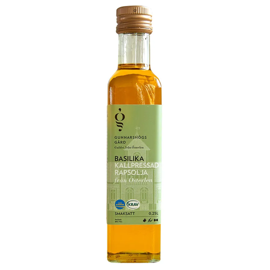 Gunnarshögs Gård Extra Fin Smaksatt Rapsolja Basilika, 250 ml ekologisk