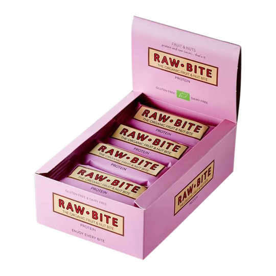 Rawbite Frukt- & Nötbar Protein, 50 g ekologisk
