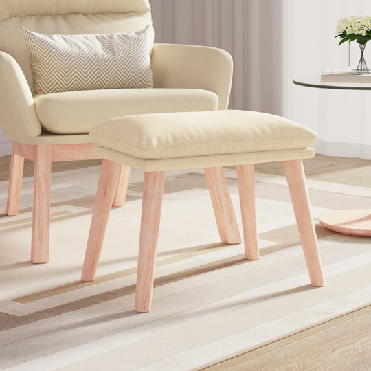 vidaXL Fotpall gräddvit 45x29,5x39 cm tyg