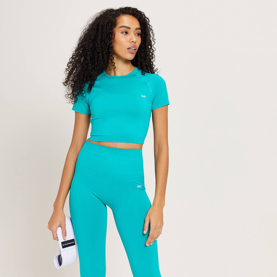 MP Women's Shape Seamless Crop Top - Lagoon - XXS