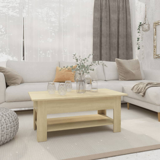vidaXL Soffbord sonoma-ek 102x55x42 cm spånskiva